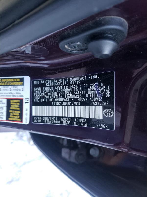 2015 TOYOTA AVALON XLE 4T1BK1EB9FU167814