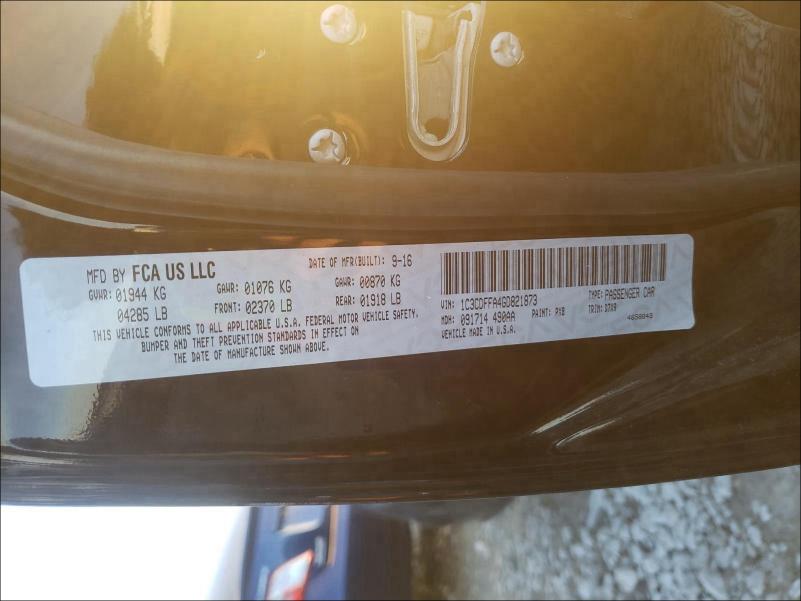 2016 DODGE DART SXT S 1C3CDFFA4GD821873