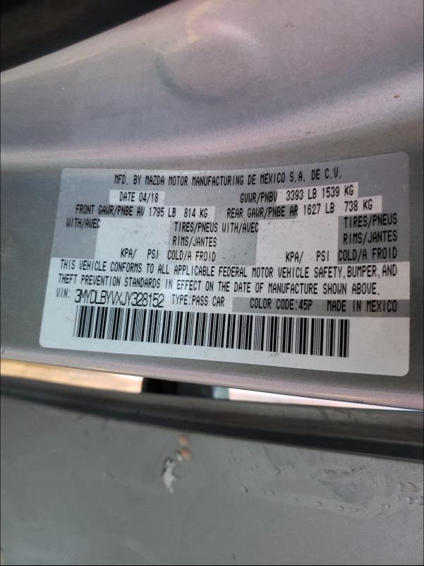 2018 TOYOTA YARIS IA 3MYDLBYVXJY328152