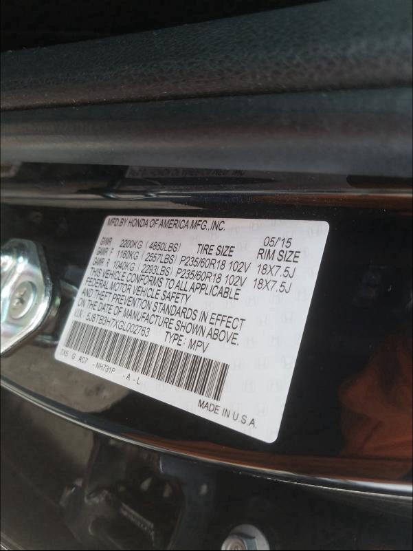 2016 ACURA RDX ADVANC 5J8TB3H7XGL002763