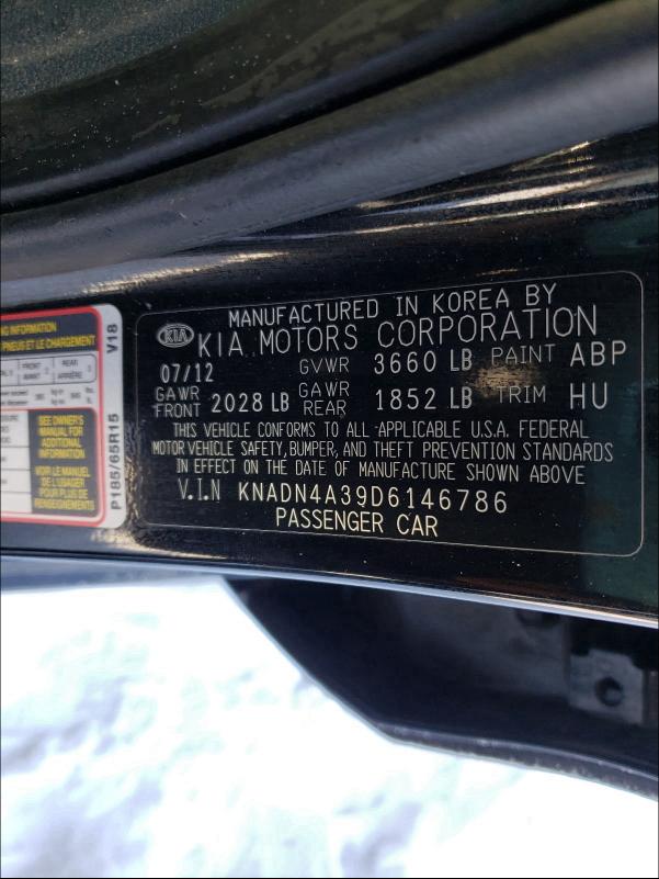 2013 KIA RIO EX KNADN4A39D6146786