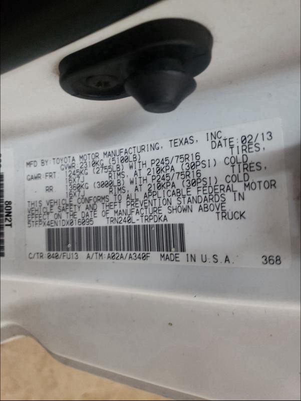 2013 TOYOTA TACOMA 5TFPX4EN1DX016095