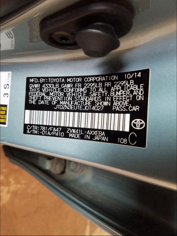 2014 TOYOTA PRIUS V JTDZN3EU1EJ014027