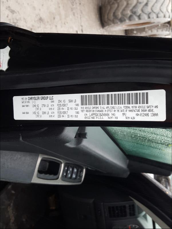 2011 JEEP LIBERTY LI 1J4PP5GK1BW548484