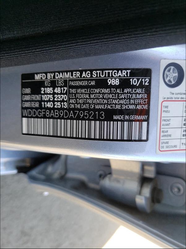 2013 MERCEDES-BENZ C 300 4MAT WDDGF8AB9DA795213