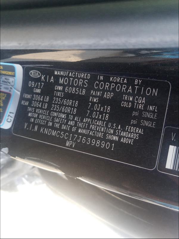 2018 KIA SEDONA EX KNDMC5C17J6398901