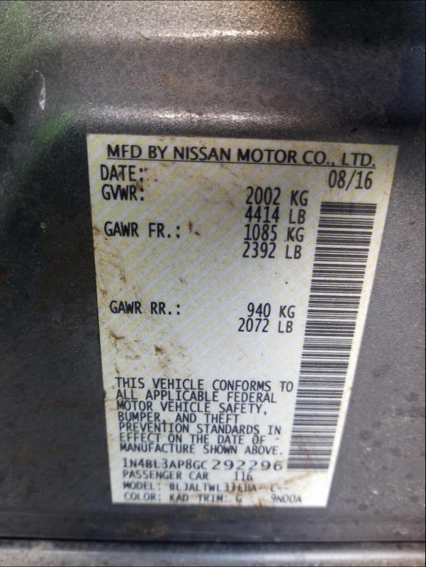 2016 NISSAN ALTIMA 3.5 1N4BL3AP8GC292296