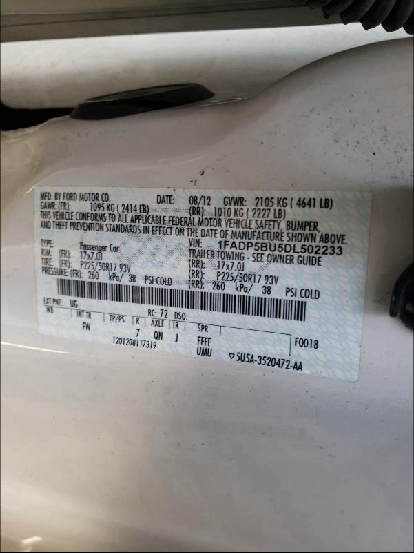 2013 FORD C-MAX SEL 1FADP5BU5DL502233