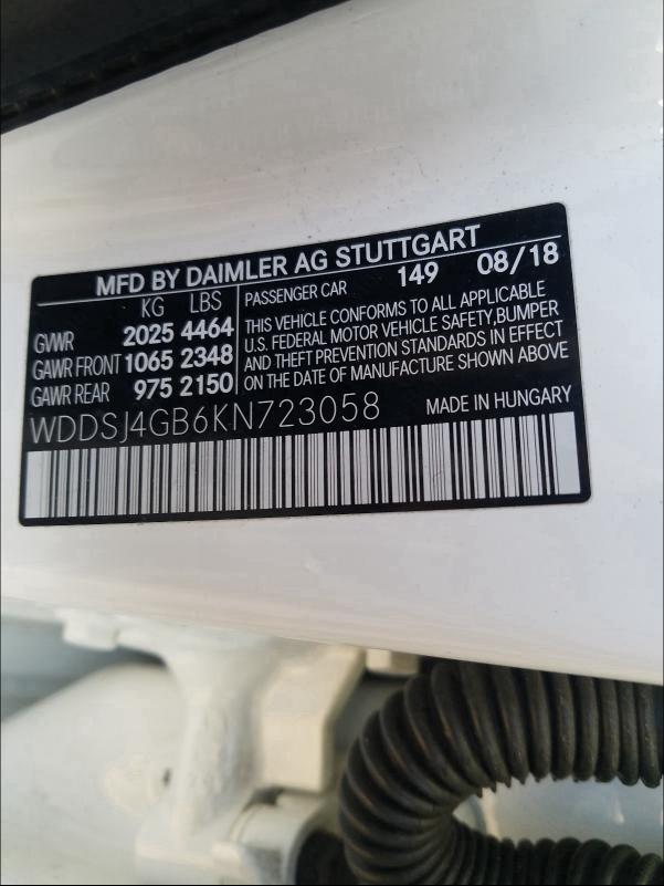 2019 MERCEDES-BENZ CLA 250 4M WDDSJ4GB6KN723058