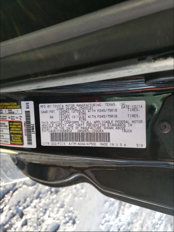 2015 TOYOTA TACOMA PRE 5TFTU4GN1FX068852