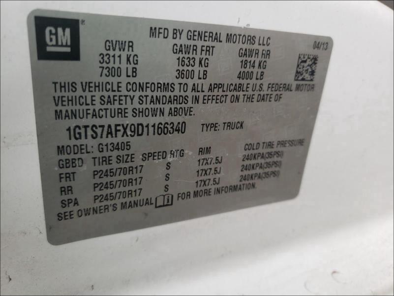 2013 GMC SAVANA G15 1GTS7AFX9D1166340