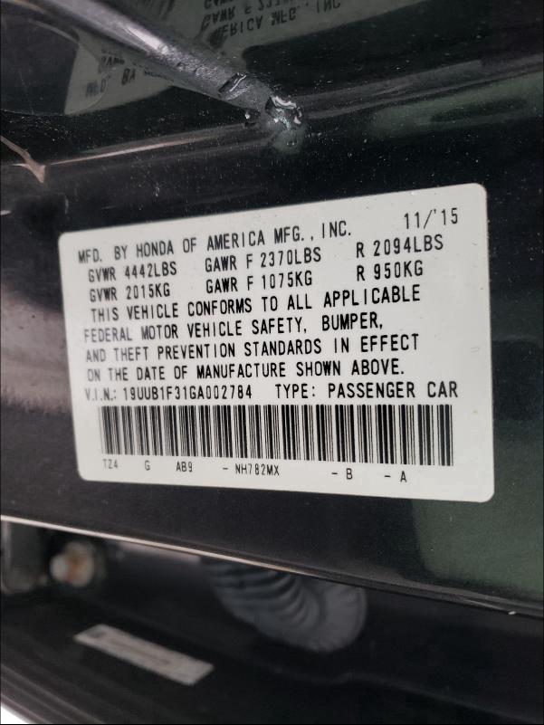 2016 ACURA TLX 19UUB1F31GA002784