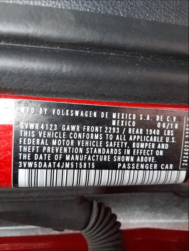 2018 VOLKSWAGEN BEETLE S 3VW5DAAT4JM515815