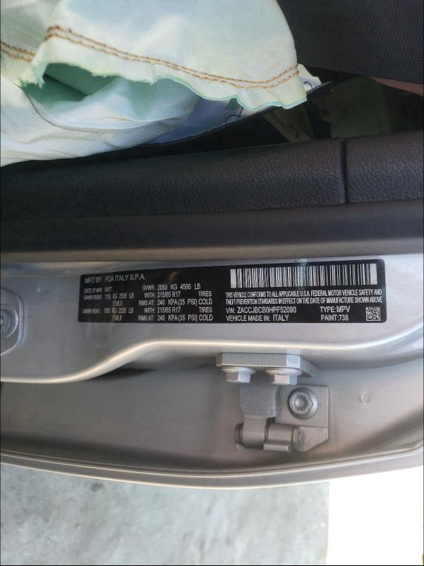 2017 JEEP RENEGADE T ZACCJBCB0HPF52090