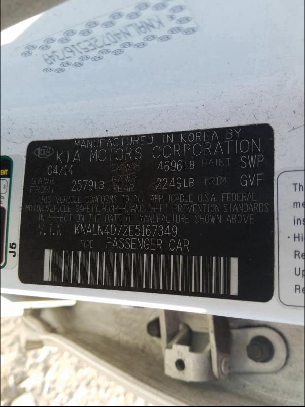 2014 KIA CADENZA PR KNALN4D72E5167349