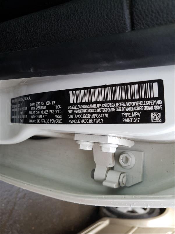 2017 JEEP RENEGADE T ZACCJBCB1HPG64770