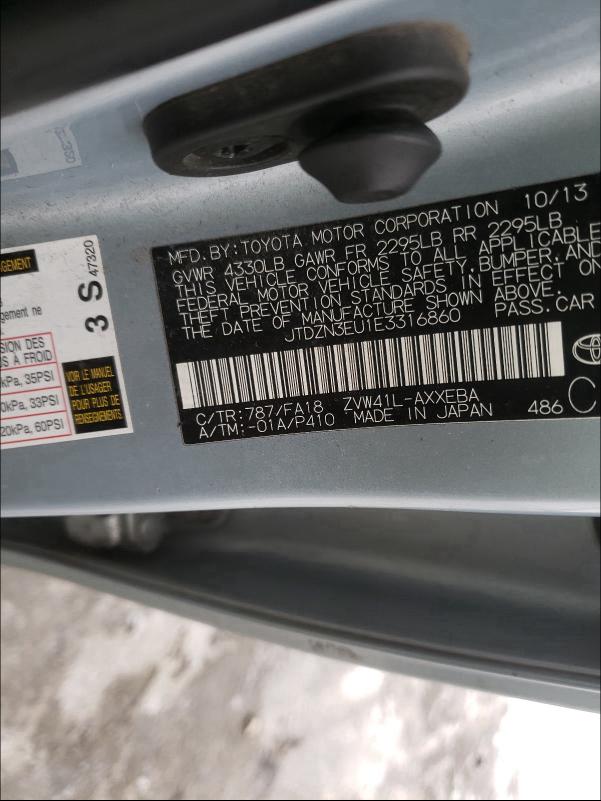 2014 TOYOTA PRIUS V JTDZN3EU1E3316860