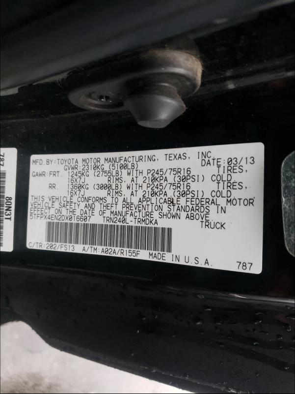 2013 TOYOTA TACOMA 5TFPX4EN2DX016607