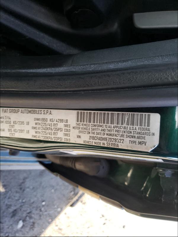 2014 FIAT 500L TREKK ZFBCFADH1EZ029322
