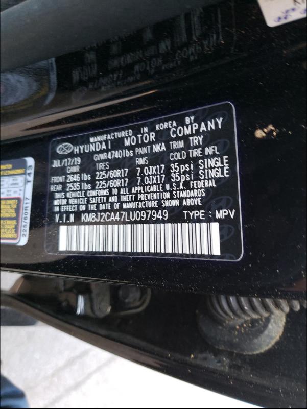 2020 HYUNDAI TUCSON SE KM8J2CA47LU097949