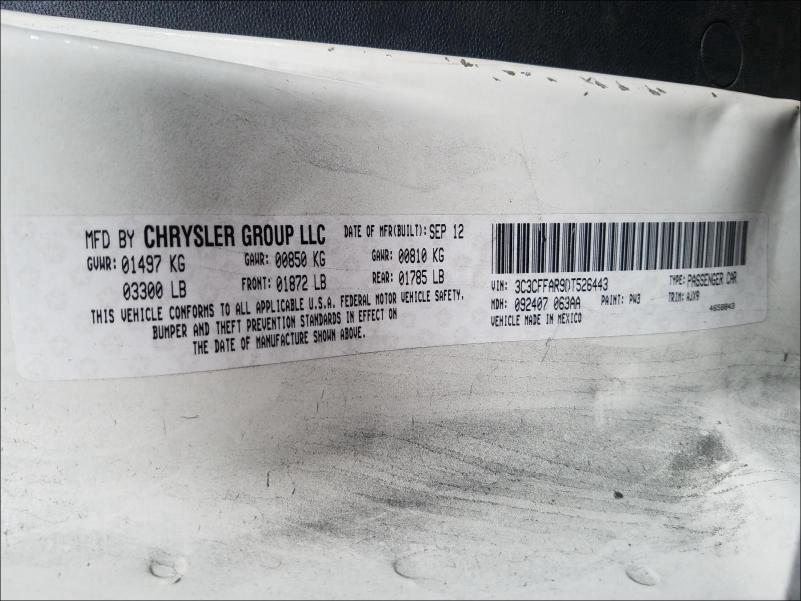 2013 FIAT 500 POP 3C3CFFAR9DT526443