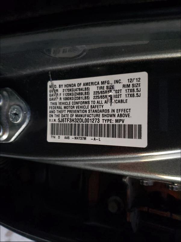 2013 HONDA CROSSTOUR 5J6TF3H32DL001273