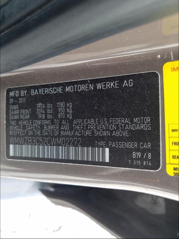 2012 MINI COOPER COU WMWZB3C52CWM02272