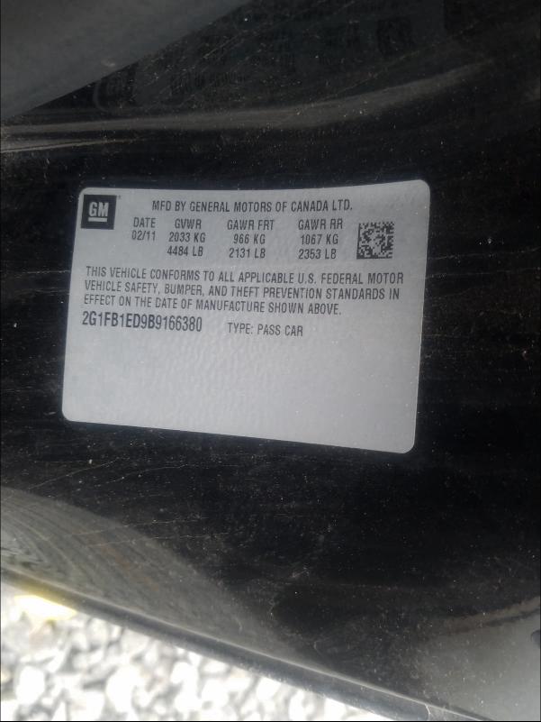 2011 CHEVROLET CAMARO LT 2G1FB1ED9B9166380