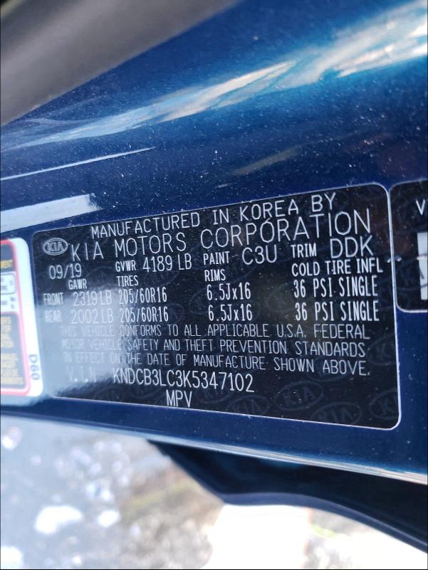 2019 KIA NIRO FE KNDCB3LC3K5347102