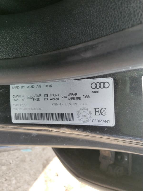 2016 AUDI A7 PREMIUM WAUWGAFC9GN005088