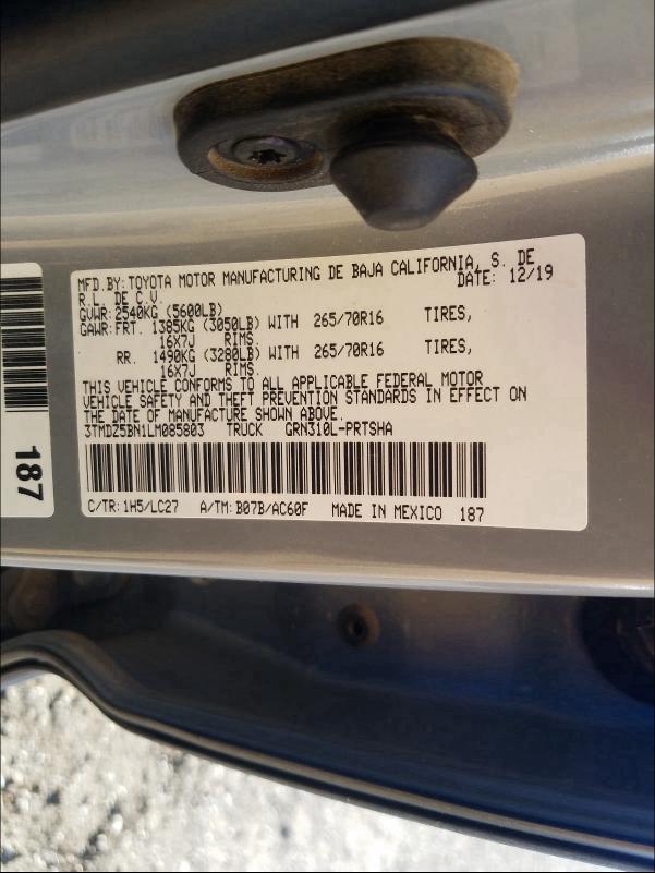 2020 TOYOTA TACOMA 3TMDZ5BN1LM085803