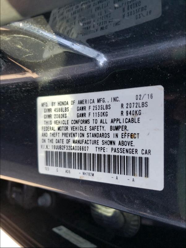 2016 ACURA TLX 19UUB2F32GA006607