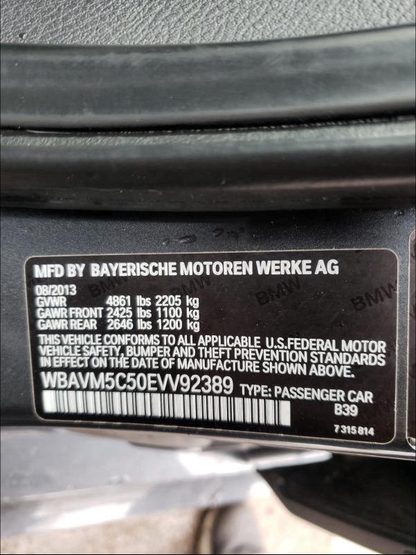 2014 BMW X1 XDRIVE3 WBAVM5C50EVV92389