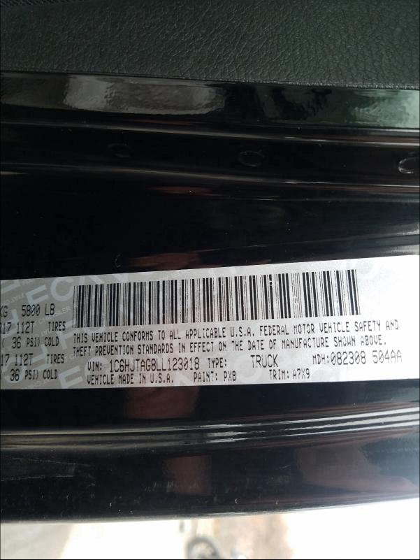 2020 JEEP GLADIATOR 1C6HJTAG8LL123018