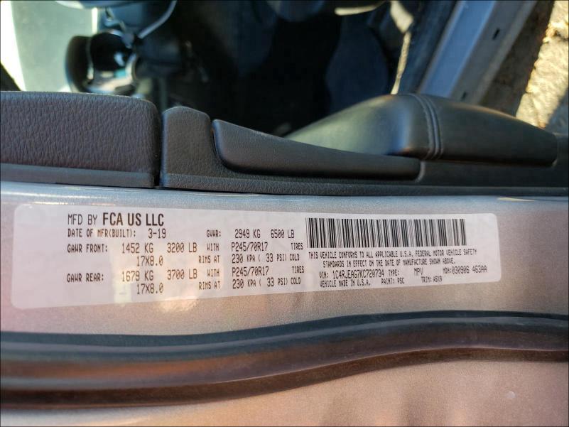 2019 JEEP GRAND CHER - 1C4RJEAG7KC720734