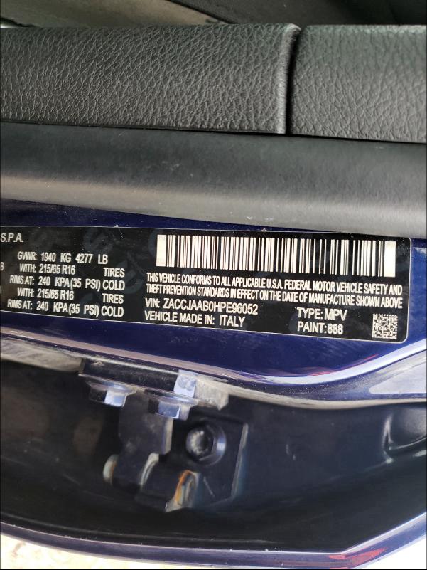 2017 JEEP RENEGADE S ZACCJAAB0HPE96052