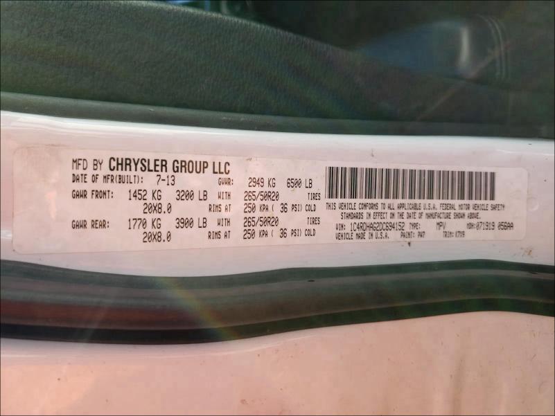 2013 DODGE DURANGO SX 1C4RDHAG2DC694152
