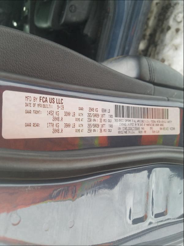 2020 DODGE DURANGO GT 1C4RDJDGXLC155649
