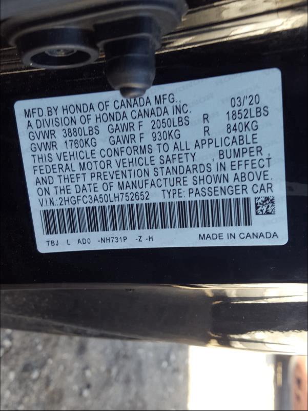 2020 HONDA CIVIC SI - 2HGFC3A50LH752652