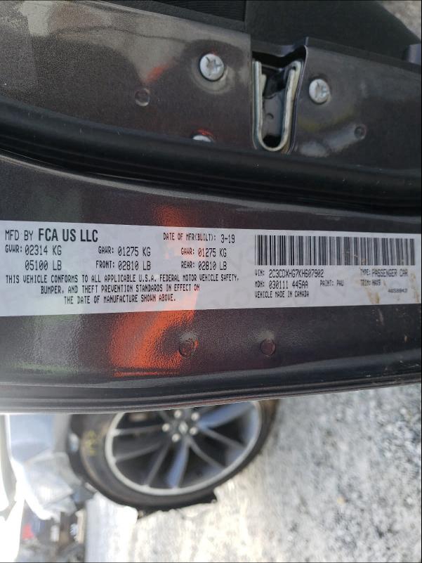 2019 DODGE CHARGER GT 2C3CDXHG7KH607902