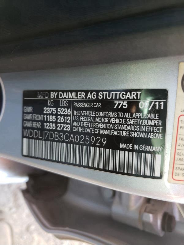 2012 MERCEDES-BENZ CLS 550 WDDLJ7DB3CA025929