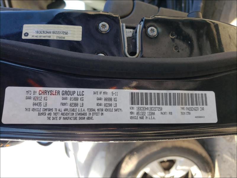 2011 DODGE CALIBER 1B3CB3HA1BD227250