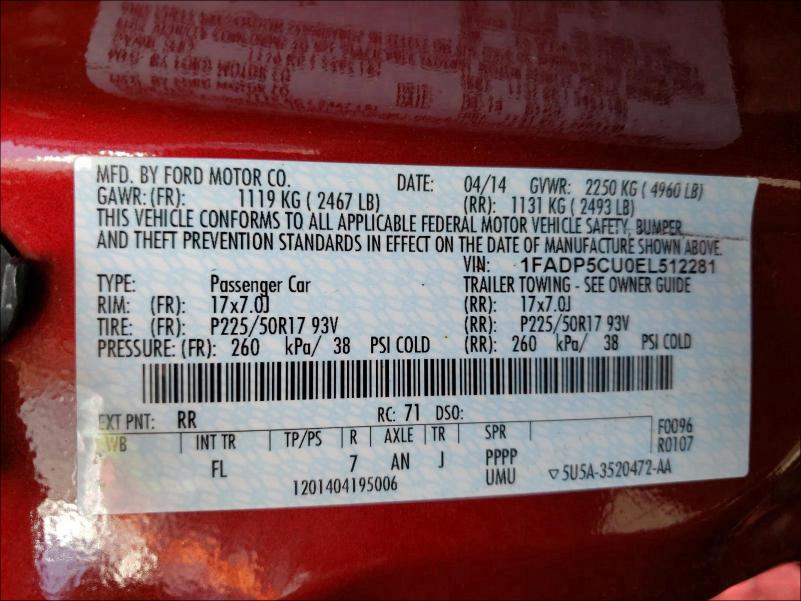 2014 FORD C-MAX 1FADP5CU0EL512281