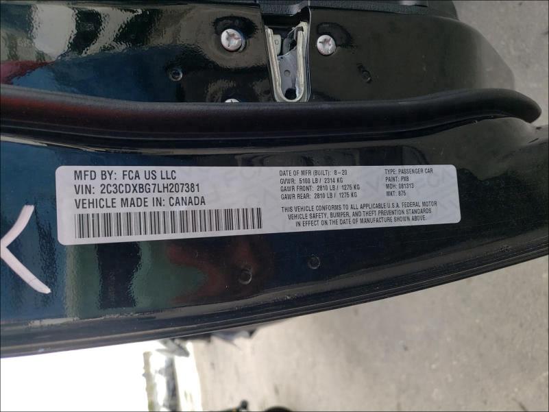 2020 DODGE CHARGER SX 2C3CDXBG7LH207381