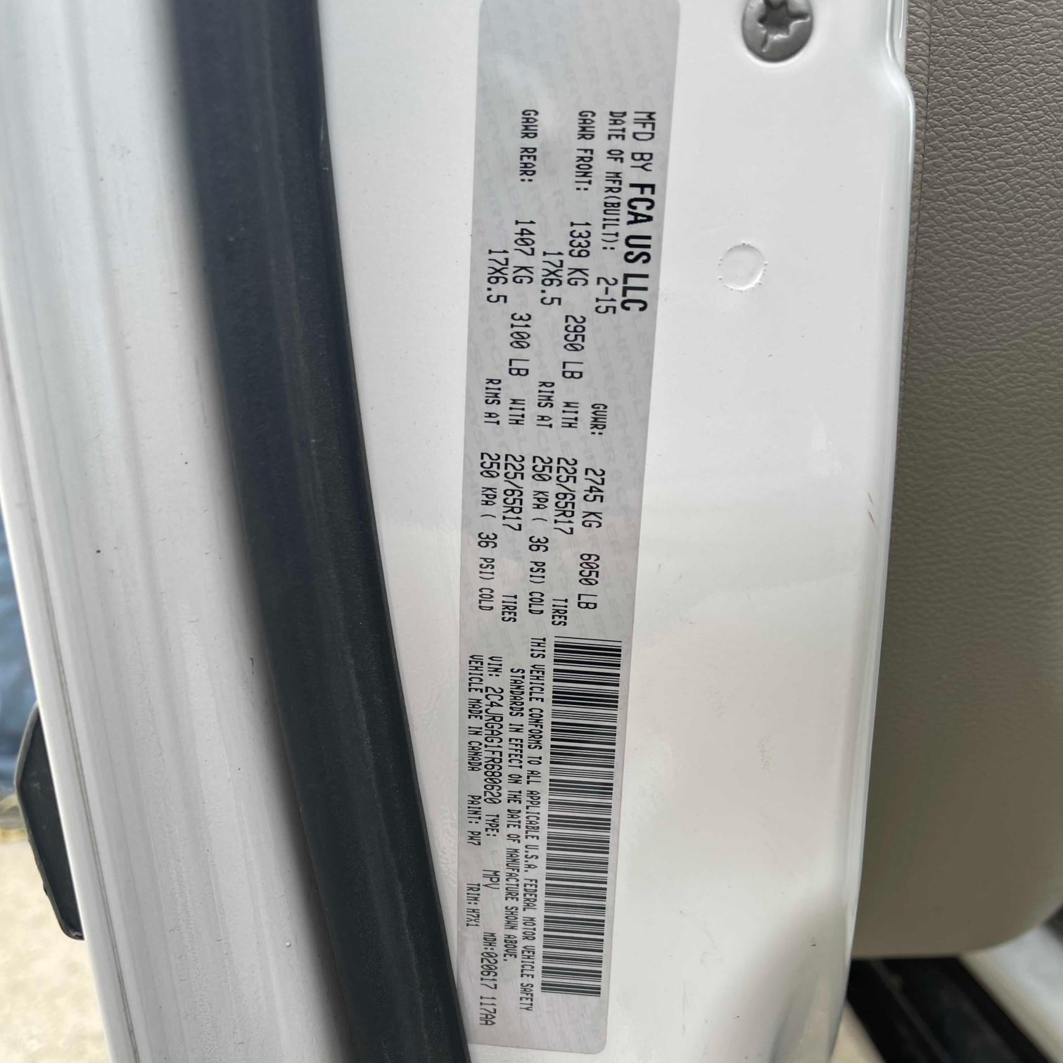 2015 RAM TRADESMAN 2C4JRGAG1FR680620