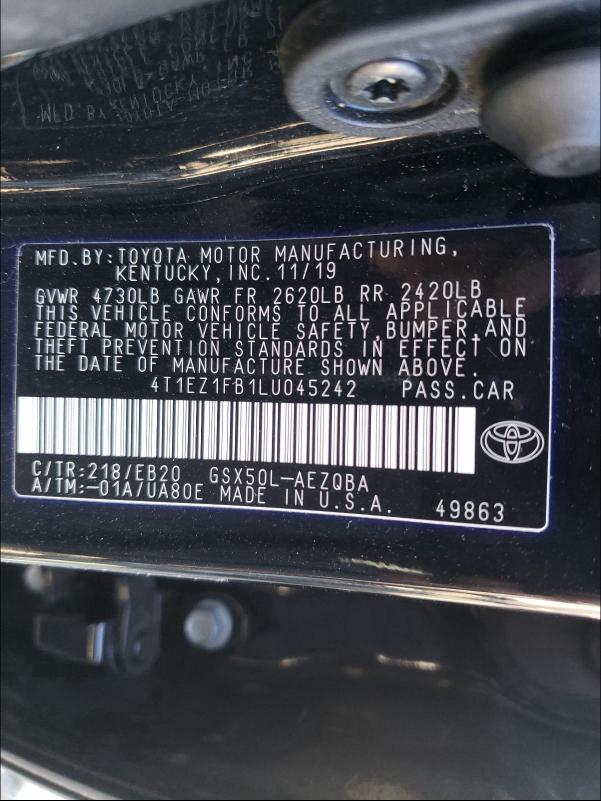 2020 TOYOTA AVALON XSE 4T1EZ1FB1LU045242