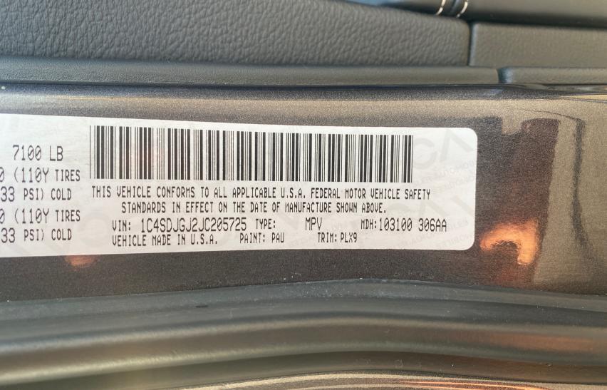2018 DODGE DURANGO SR 1C4SDJGJ2JC205725