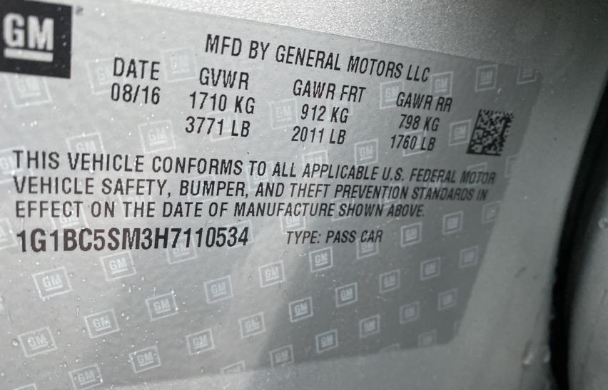 1G1BC5SM3H7110534 2017 Chevrolet Cruze Ls 1.4L