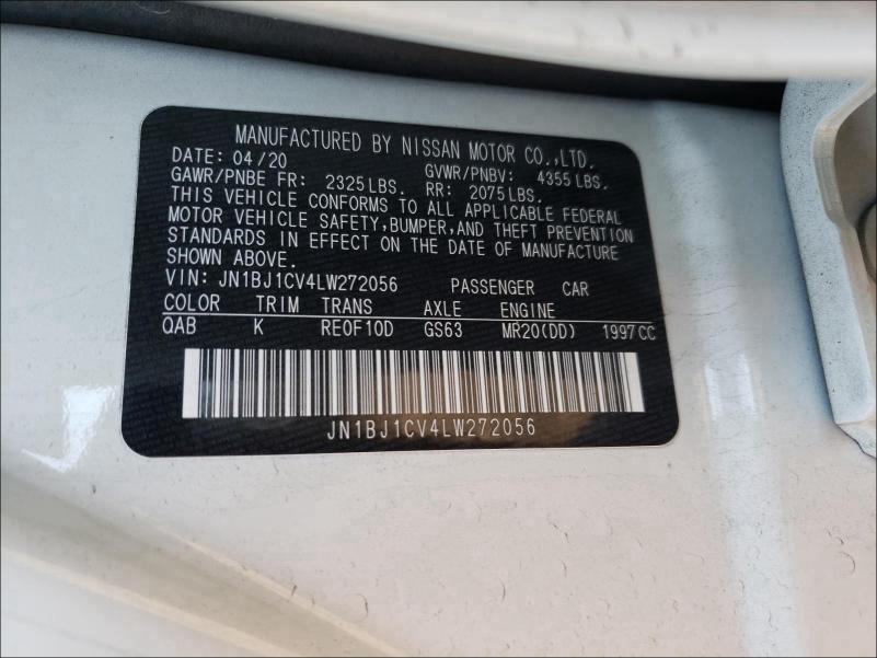 2020 NISSAN ROGUE SPOR JN1BJ1CV4LW272056