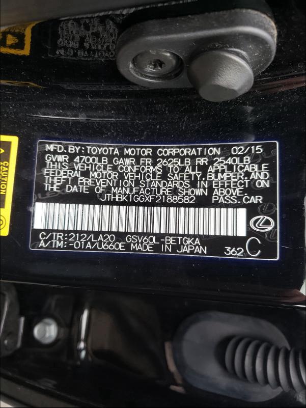 2015 LEXUS ES 350 JTHBK1GGXF2188582